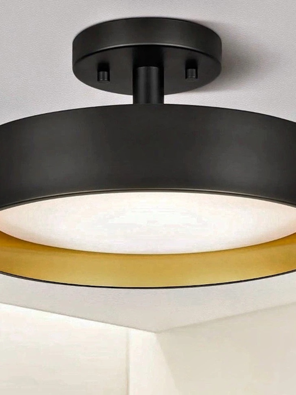 Semi Flush Mount LED Ceiling Light 4000K, 12 Inch 25W Dimmable
